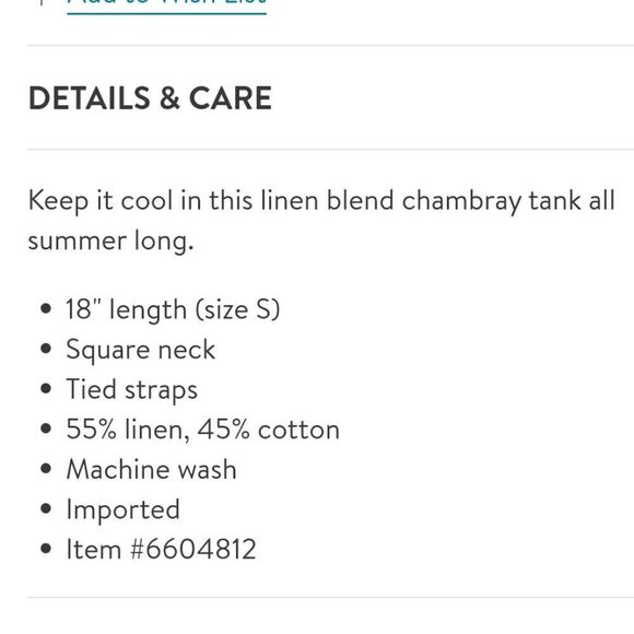 BCBGENERATION Chambray Tank Top - Picture 4 of 6